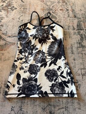lululemon athletica Black and White Floral Halter Tank